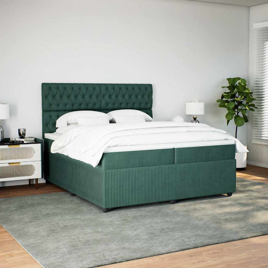 Sommier à lattes de lit et matelas Vert foncé 200x200cm Velours - XIOS