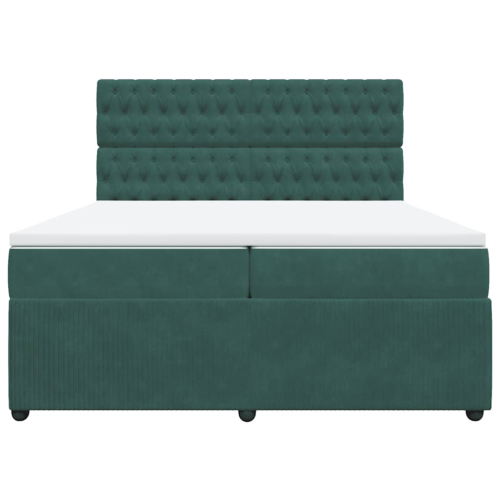 Sommier à lattes de lit et matelas Vert foncé 200x200cm Velours - XIOS