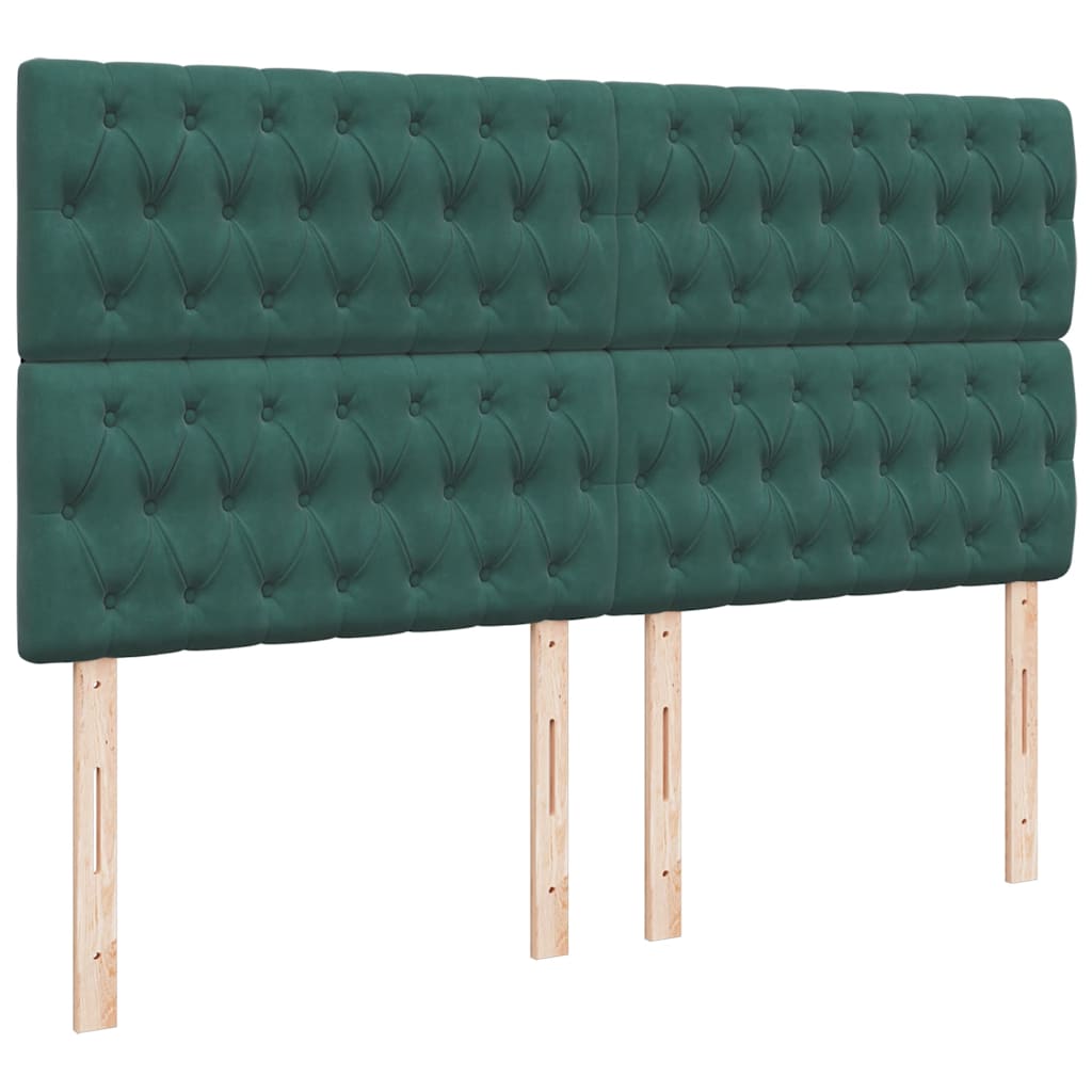 Sommier à lattes de lit et matelas Vert foncé 200x200cm Velours - XIOS