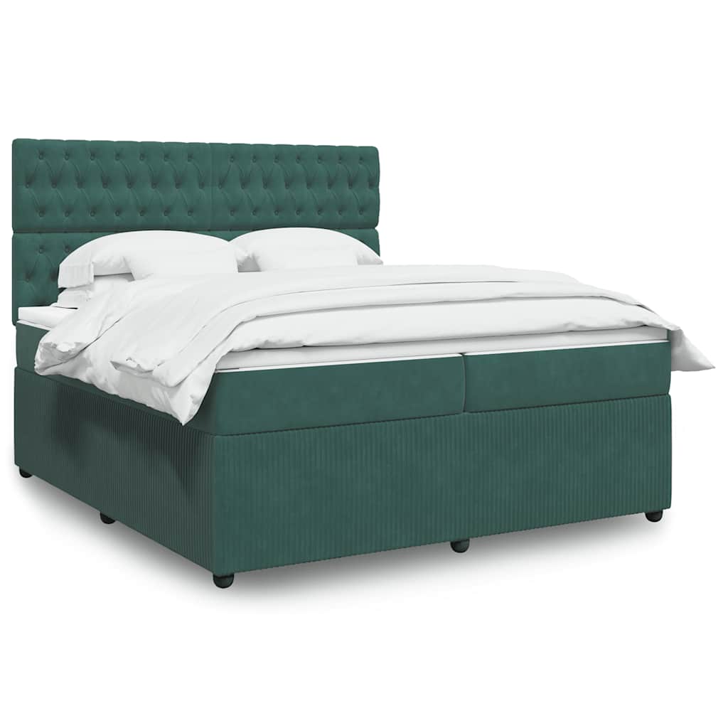 Sommier à lattes de lit et matelas Vert foncé 200x200cm Velours - XIOS