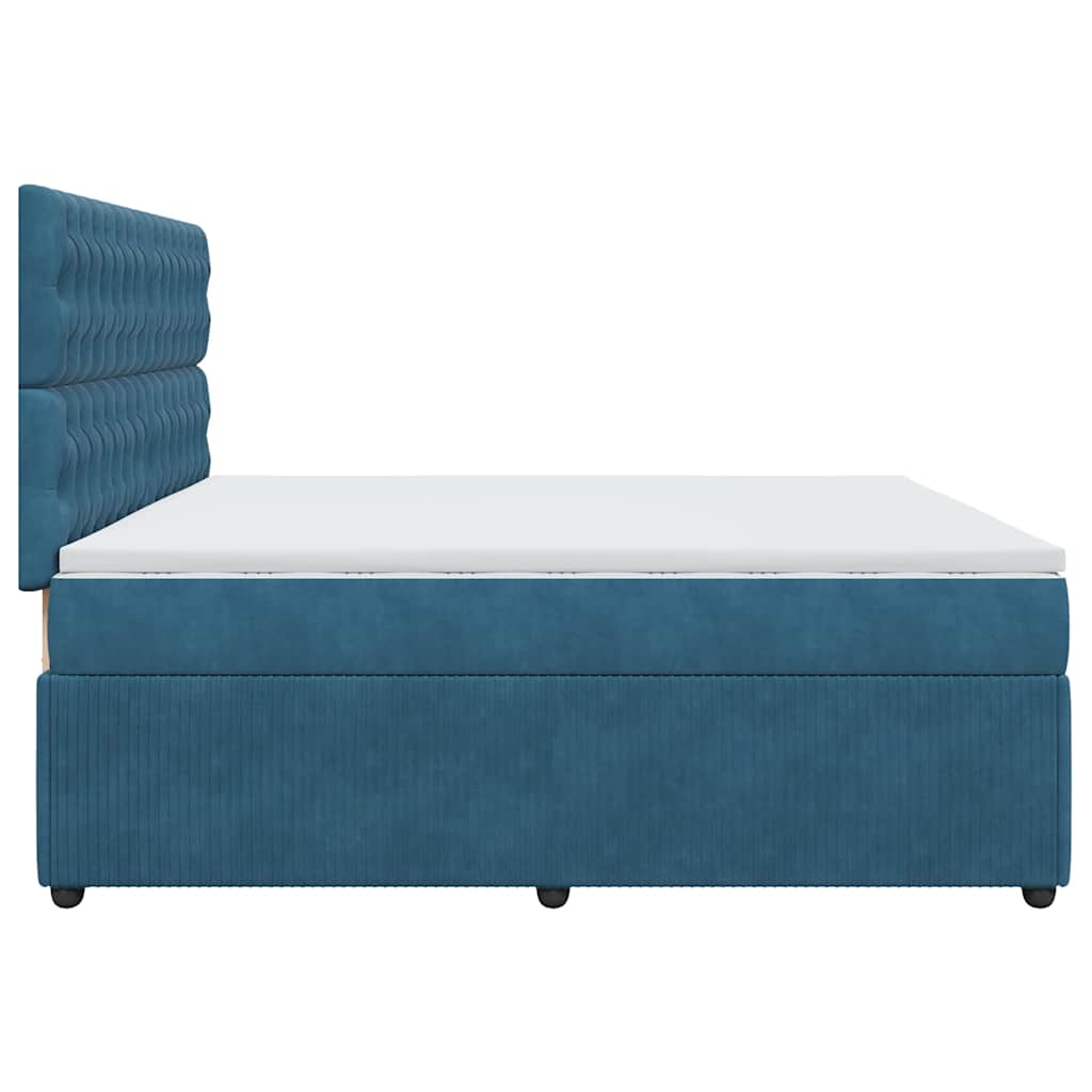 Sommier à lattes de lit et matelas Bleu 200x200 cm velours - XIOS