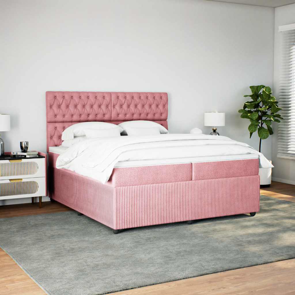 Sommier à lattes de lit avec matelas Rose 200x200 cm Velours - XIOS