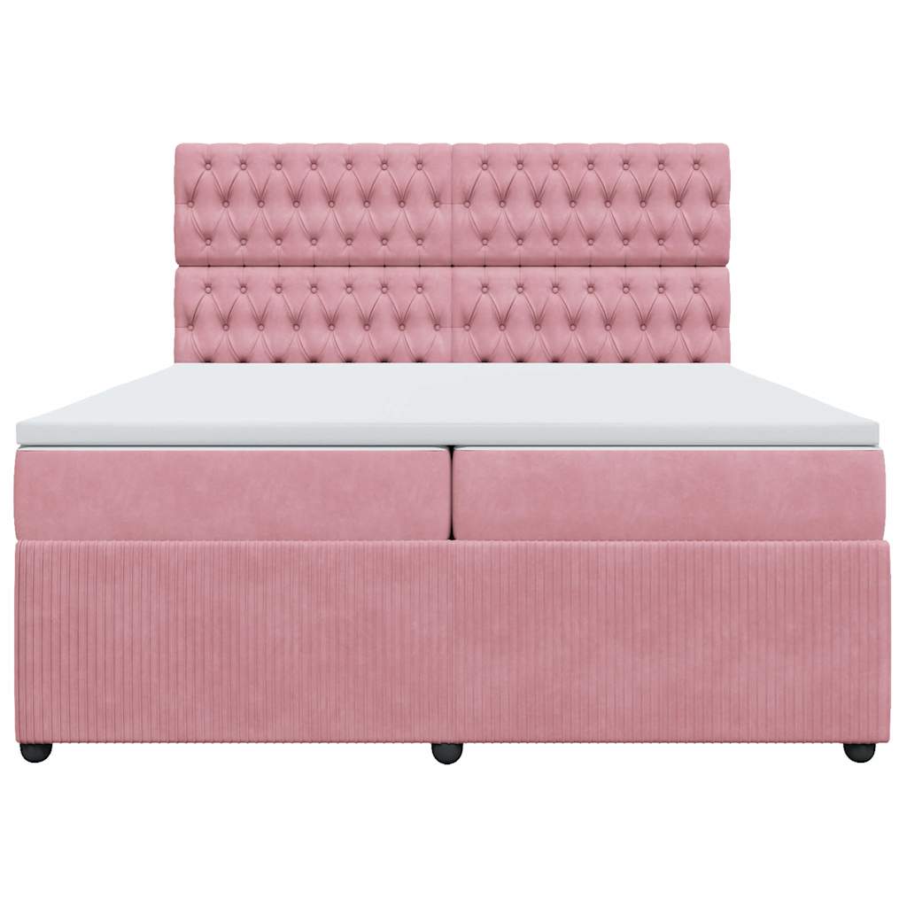 Sommier à lattes de lit avec matelas Rose 200x200 cm Velours - XIOS