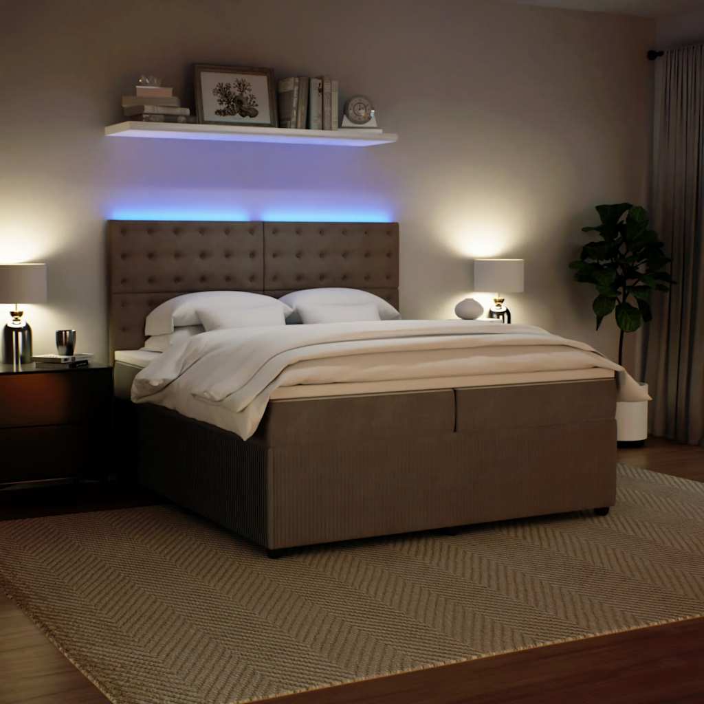 Sommier à lattes de lit et matelas Gris clair 200x200cm Velours - XIOS