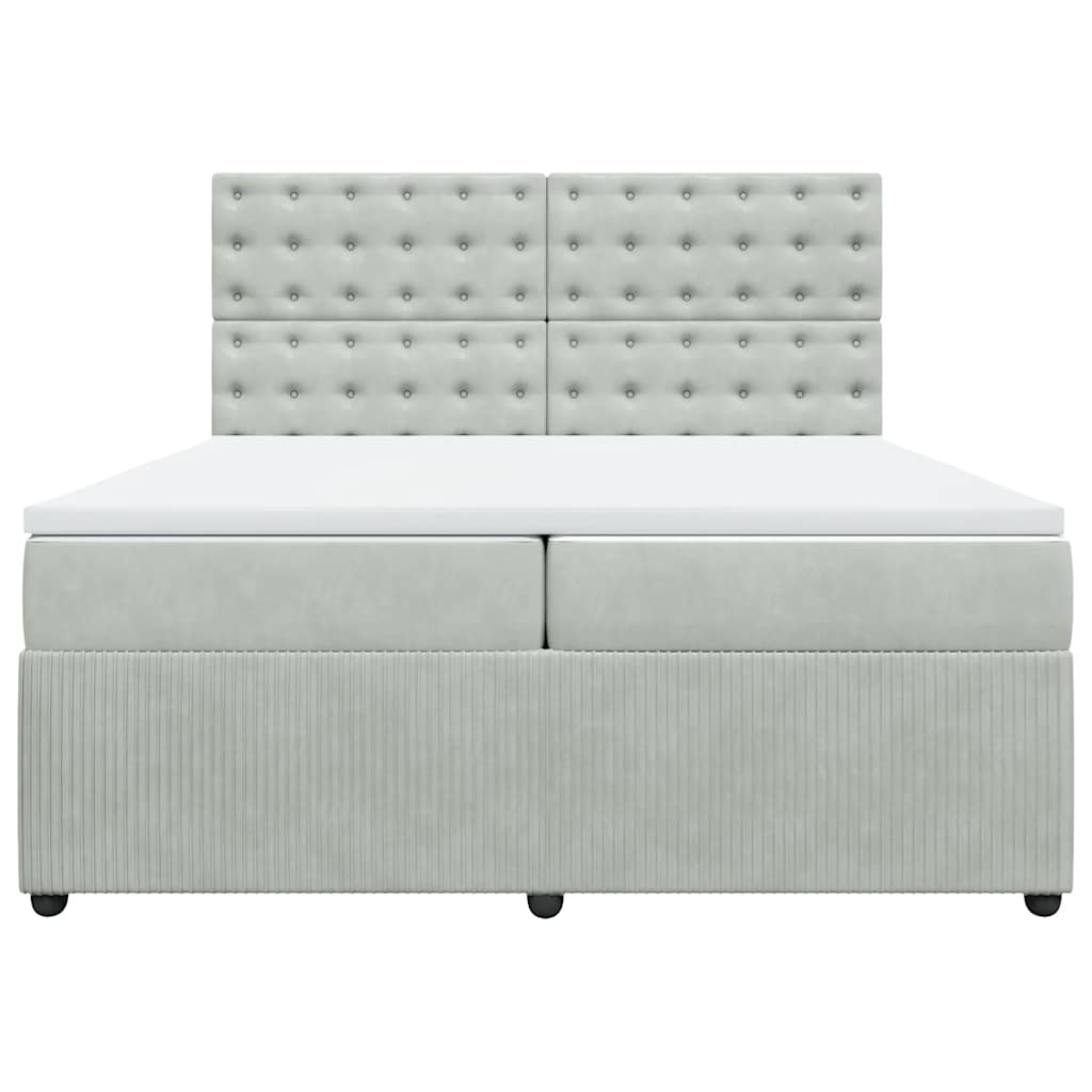 Sommier à lattes de lit et matelas Gris clair 200x200cm Velours - XIOS