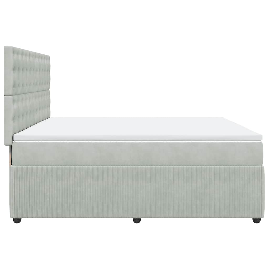 Sommier à lattes de lit et matelas Gris clair 200x200cm Velours - XIOS