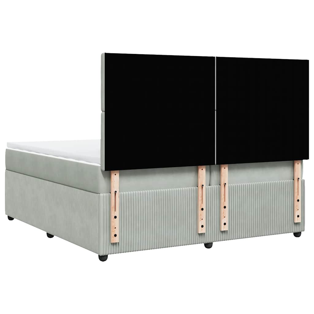 Sommier à lattes de lit et matelas Gris clair 200x200cm Velours - XIOS