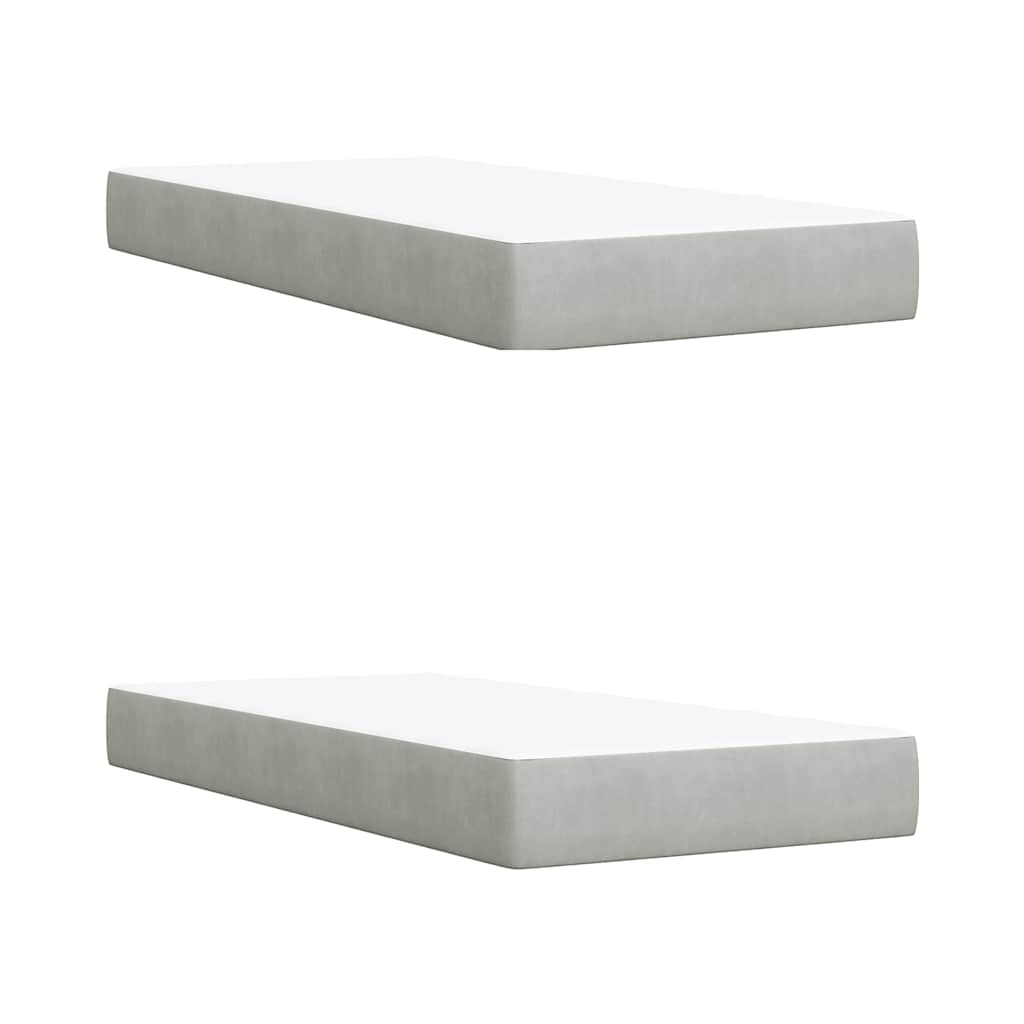 Sommier à lattes de lit et matelas Gris clair 200x200cm Velours - XIOS