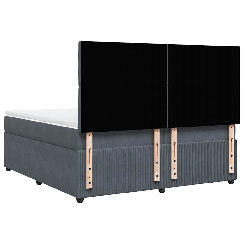 Sommier à lattes de lit et matelas Gris foncé 200x200cm Velours - XIOS