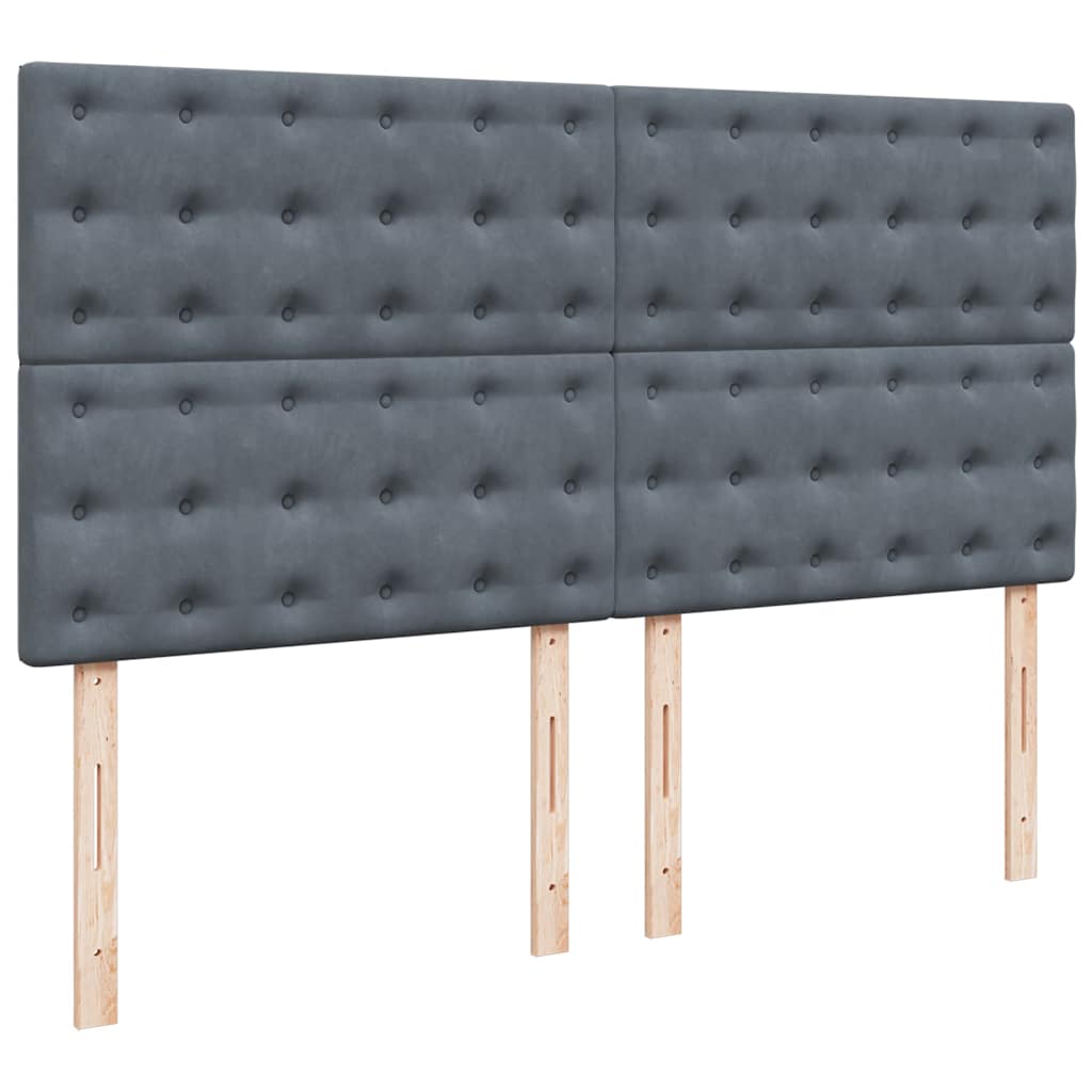 Sommier à lattes de lit et matelas Gris foncé 200x200cm Velours - XIOS