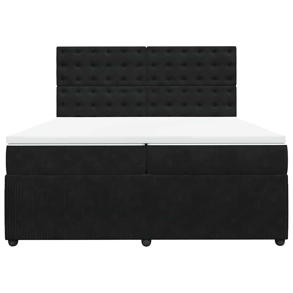 Sommier à lattes de lit et matelas Noir 200x200 cm Velours - XIOS