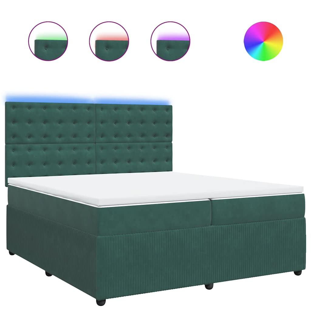 Sommier à lattes de lit et matelas Vert foncé 200x200cm Velours - XIOS