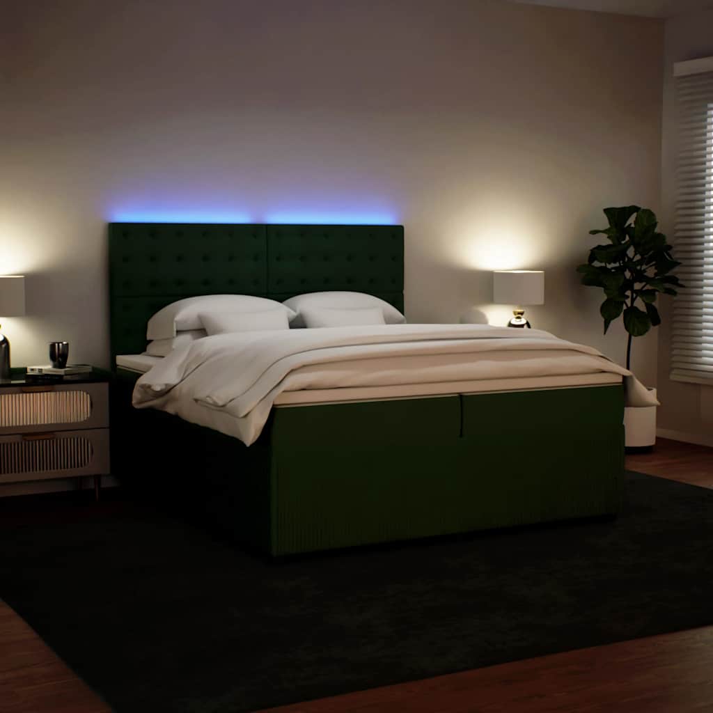 Sommier à lattes de lit et matelas Vert foncé 200x200cm Velours - XIOS