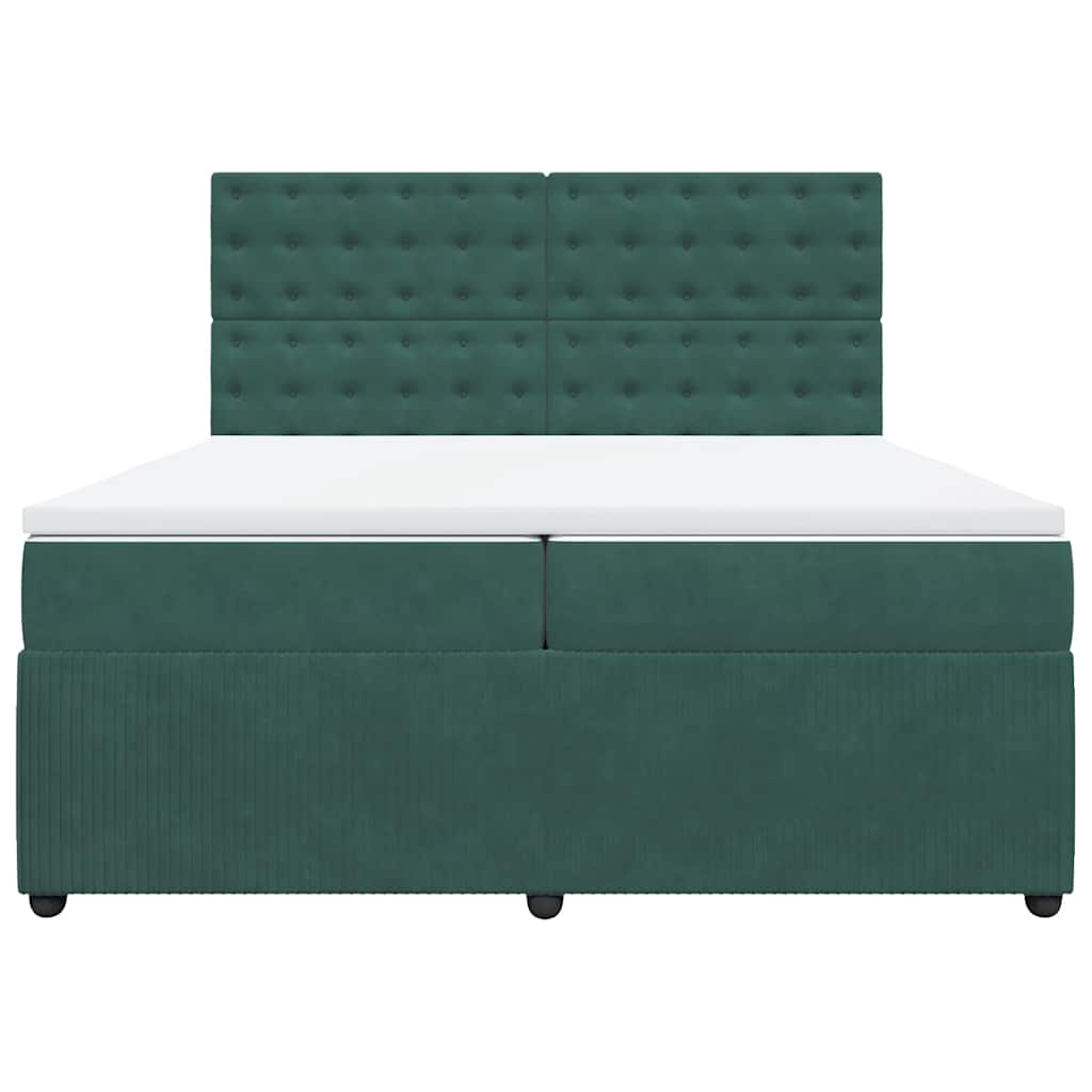 Sommier à lattes de lit et matelas Vert foncé 200x200cm Velours - XIOS