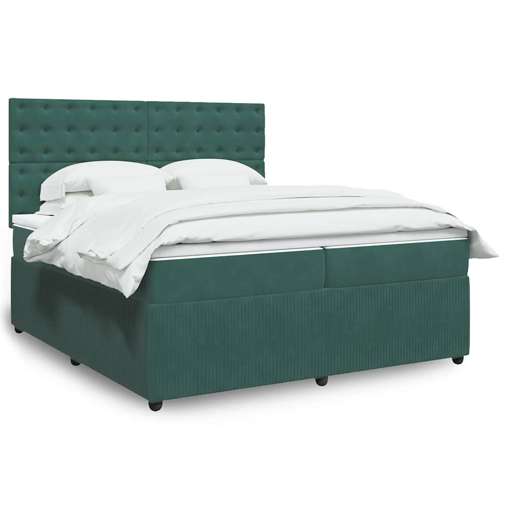 Sommier à lattes de lit et matelas Vert foncé 200x200cm Velours - XIOS