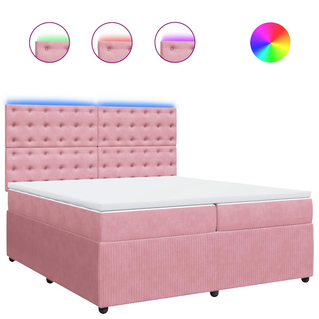 Sommier à lattes de lit avec matelas Rose 200x200 cm Velours - XIOS