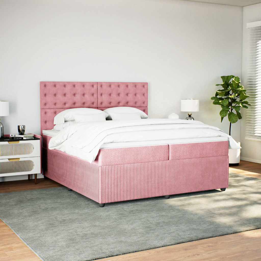 Sommier à lattes de lit avec matelas Rose 200x200 cm Velours - XIOS