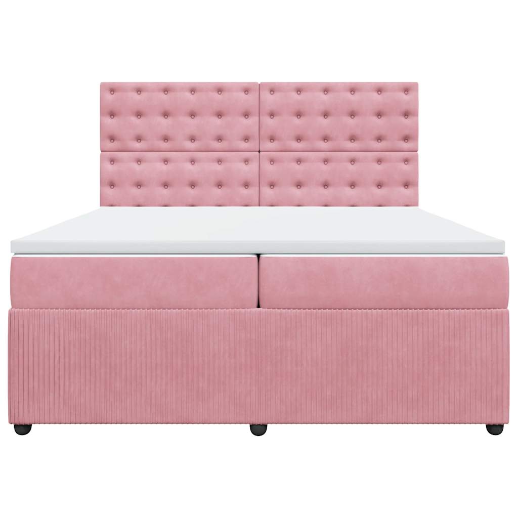 Sommier à lattes de lit avec matelas Rose 200x200 cm Velours - XIOS
