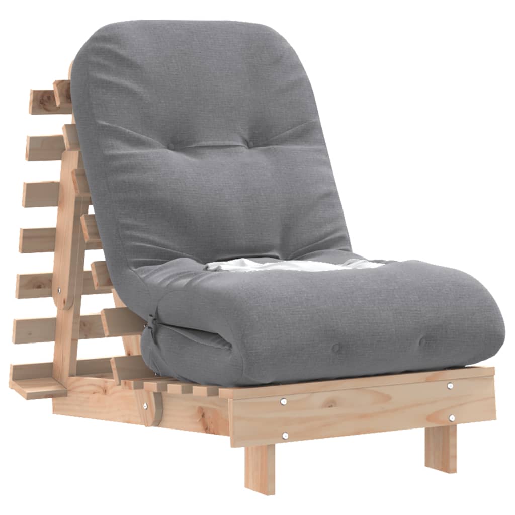 Canapé-lit futon avec matelas 60x206x11 cm bois massif de pin - XIOS
