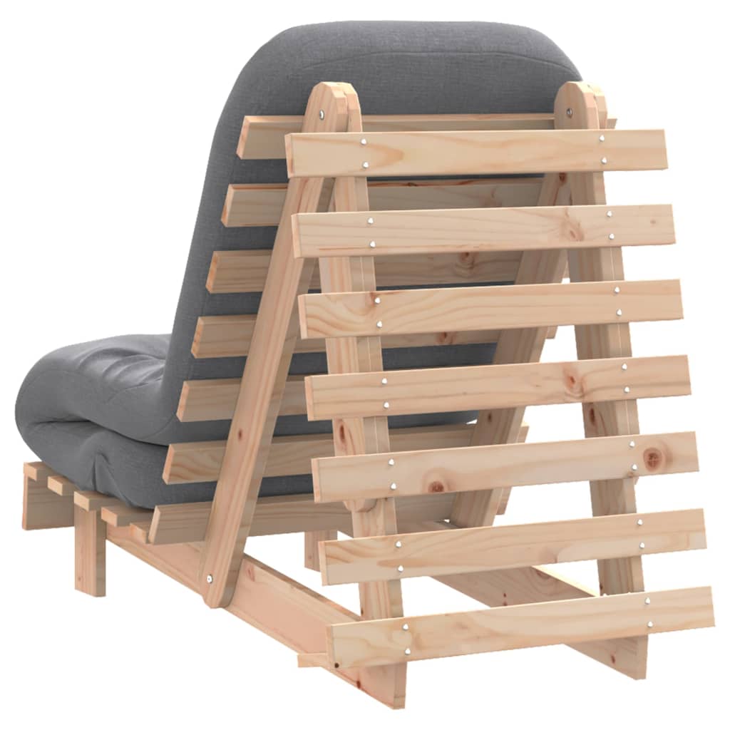 Canapé-lit futon avec matelas 60x206x11 cm bois massif de pin - XIOS