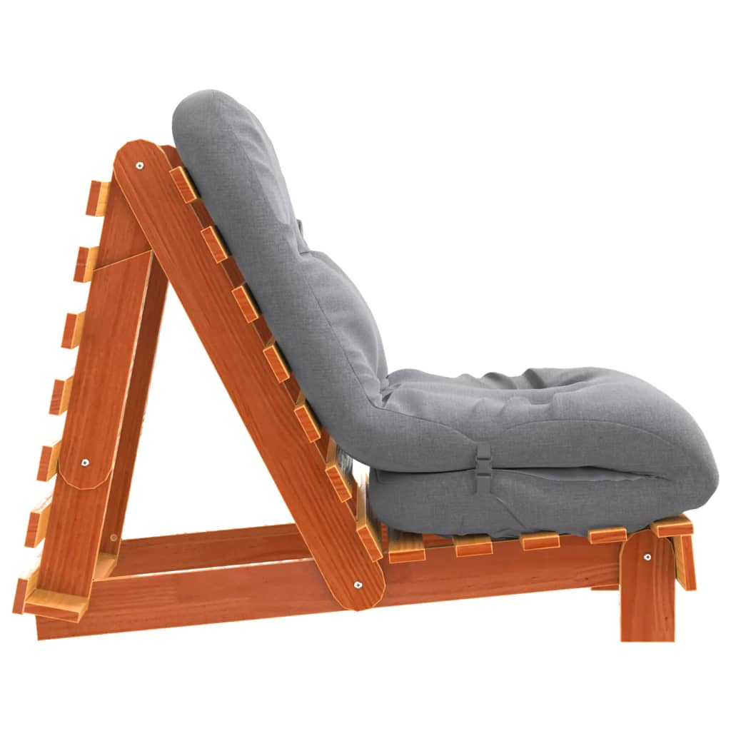 Canapé-lit futon avec matelas 60x206x11 cm bois massif de pin - XIOS