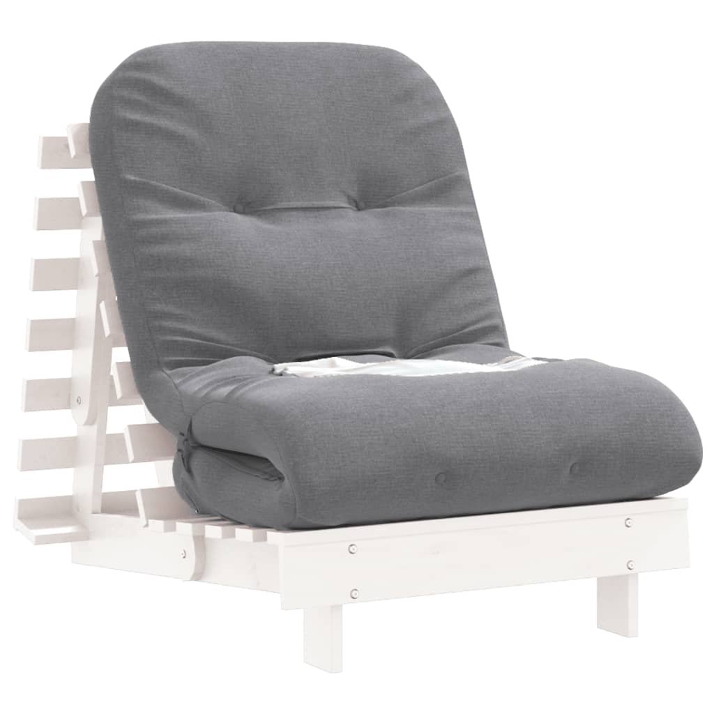 Canapé-lit futon avec matelas 70x206x11 cm bois massif de pin - XIOS