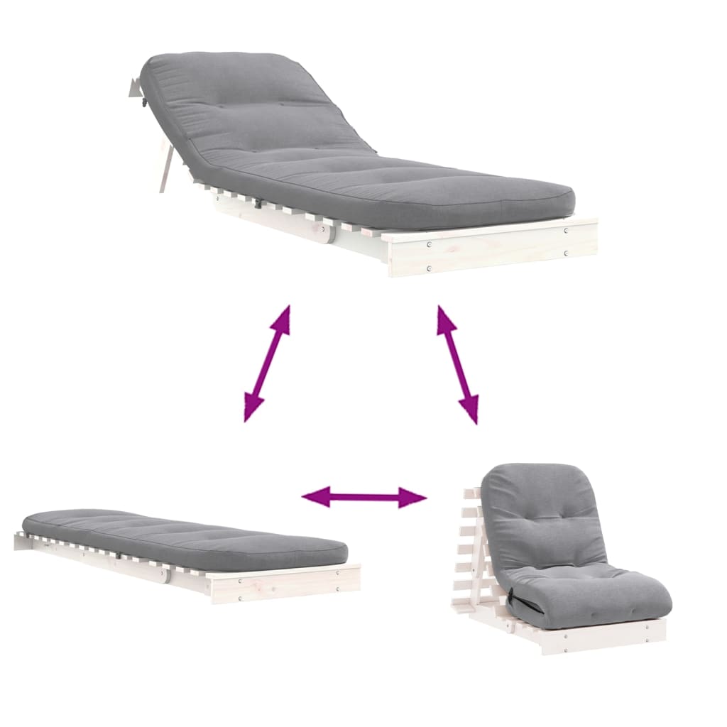 Canapé-lit futon avec matelas 70x206x11 cm bois massif de pin - XIOS