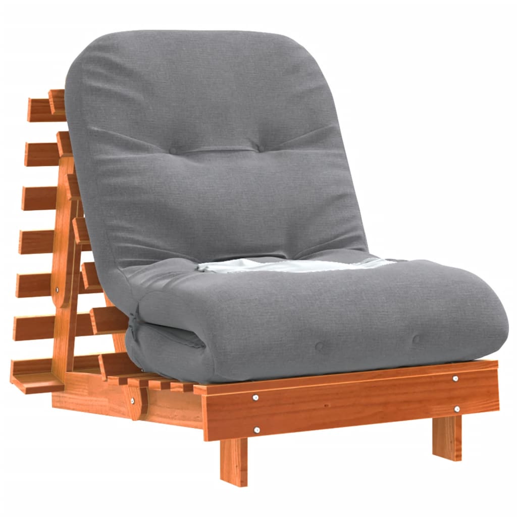 Canapé-lit futon avec matelas 70x206x11 cm bois massif de pin - XIOS