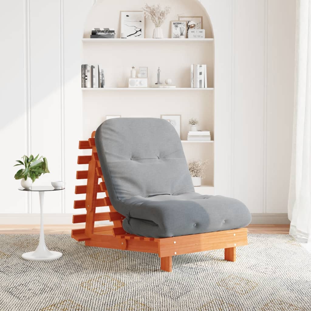 Canapé-lit futon avec matelas 70x206x11 cm bois massif de pin Futons vidaXL