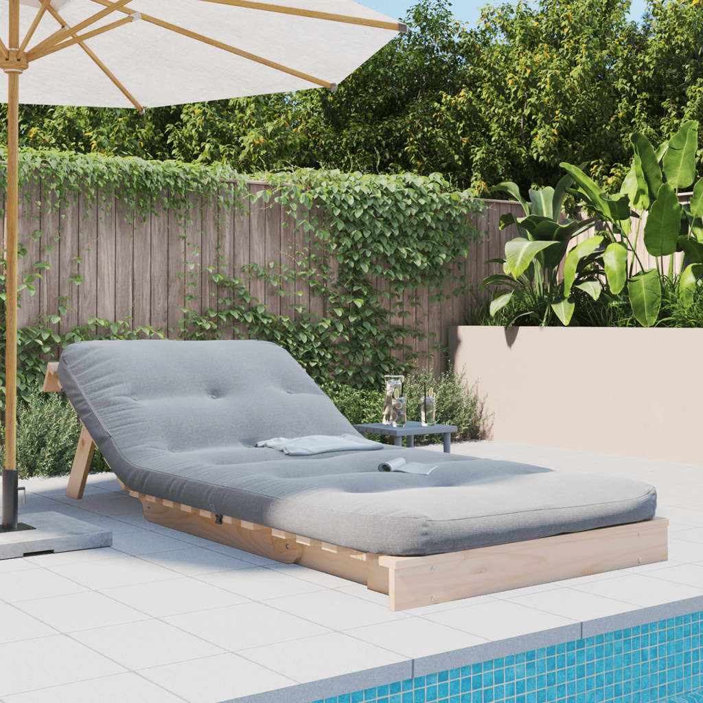 Canapé-lit futon avec matelas 80x206x11 cm bois massif de pin - XIOS
