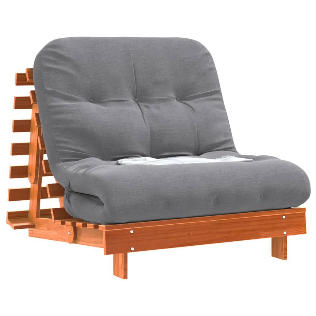 Canapé-lit futon avec matelas 90x206x11 cm bois massif de pin - XIOS