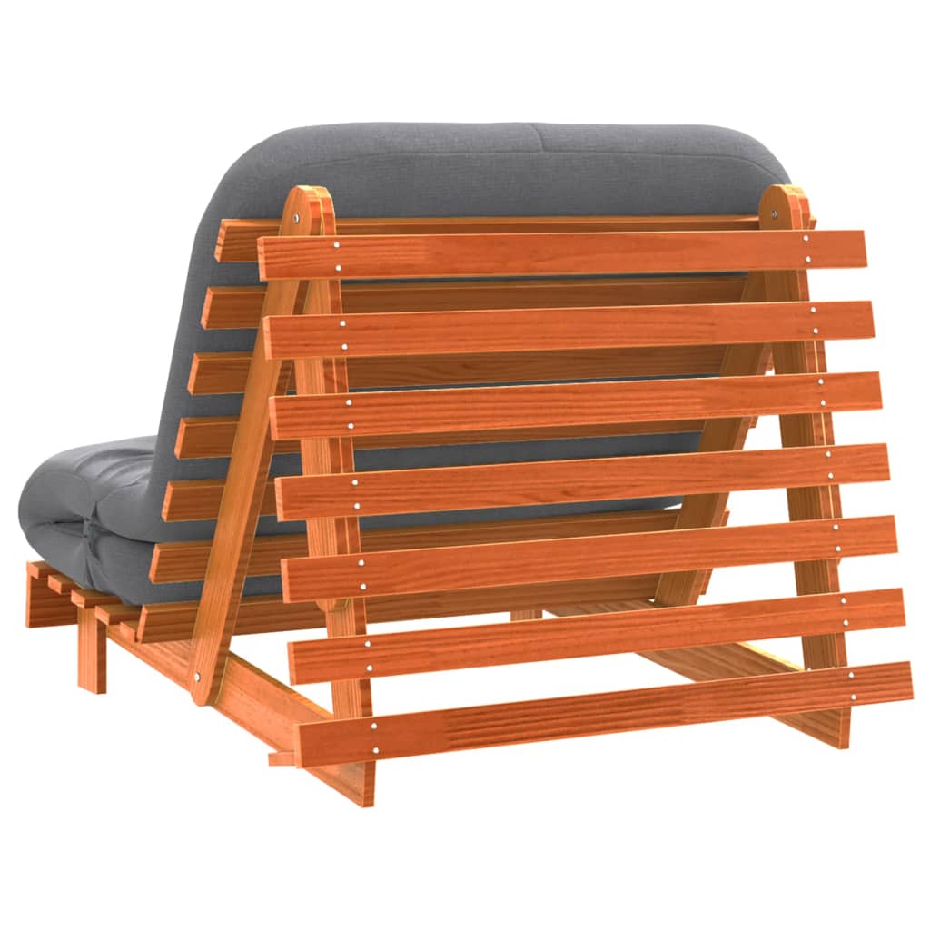 Canapé-lit futon avec matelas 100x206x11 cm bois massif de pin - XIOS