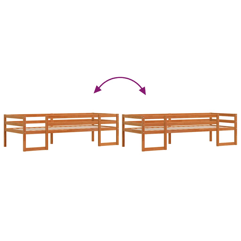 Cadre de lit pour enfants sans matelas cire marron 75x190 cm - XIOS