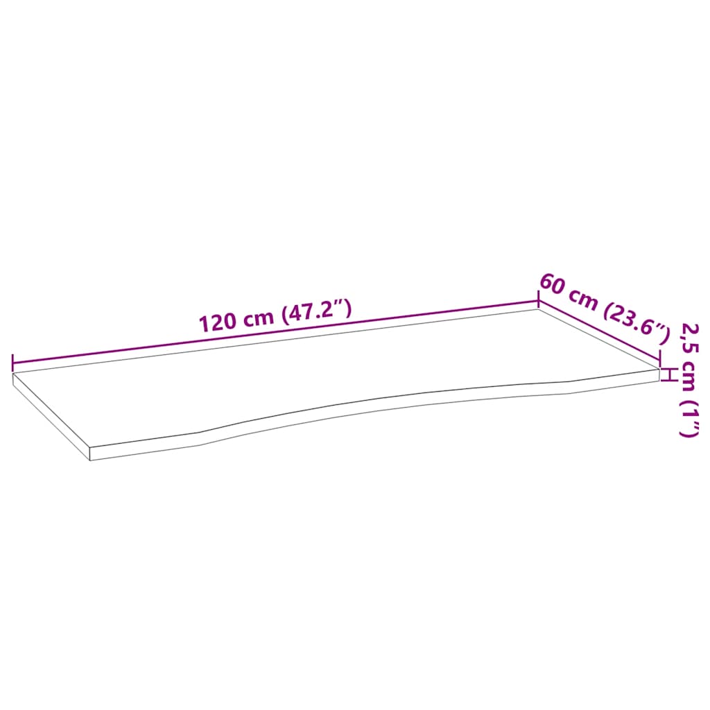 Dessus de bureau non traité bois massif de chêne rectangulaire - XIOS