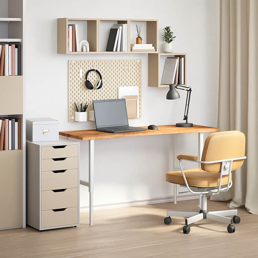 Dessus de bureau marron clair bois chêne massif rectangulaire - XIOS