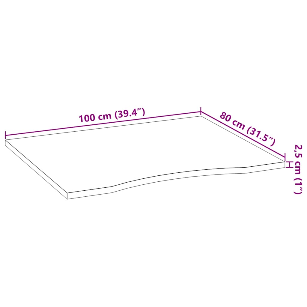 Dessus de bureau marron clair bois chêne massif rectangulaire - XIOS