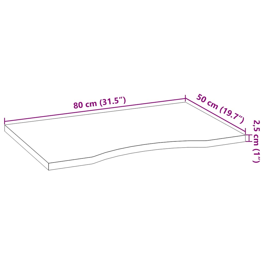 Dessus de bureau marron foncé bois chêne massif rectangulaire - XIOS
