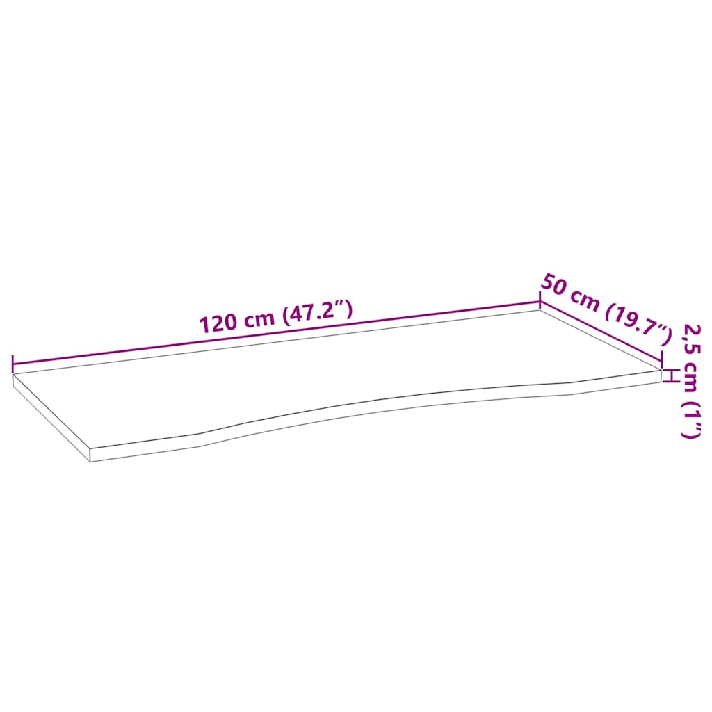 Dessus de bureau marron foncé bois chêne massif rectangulaire - XIOS