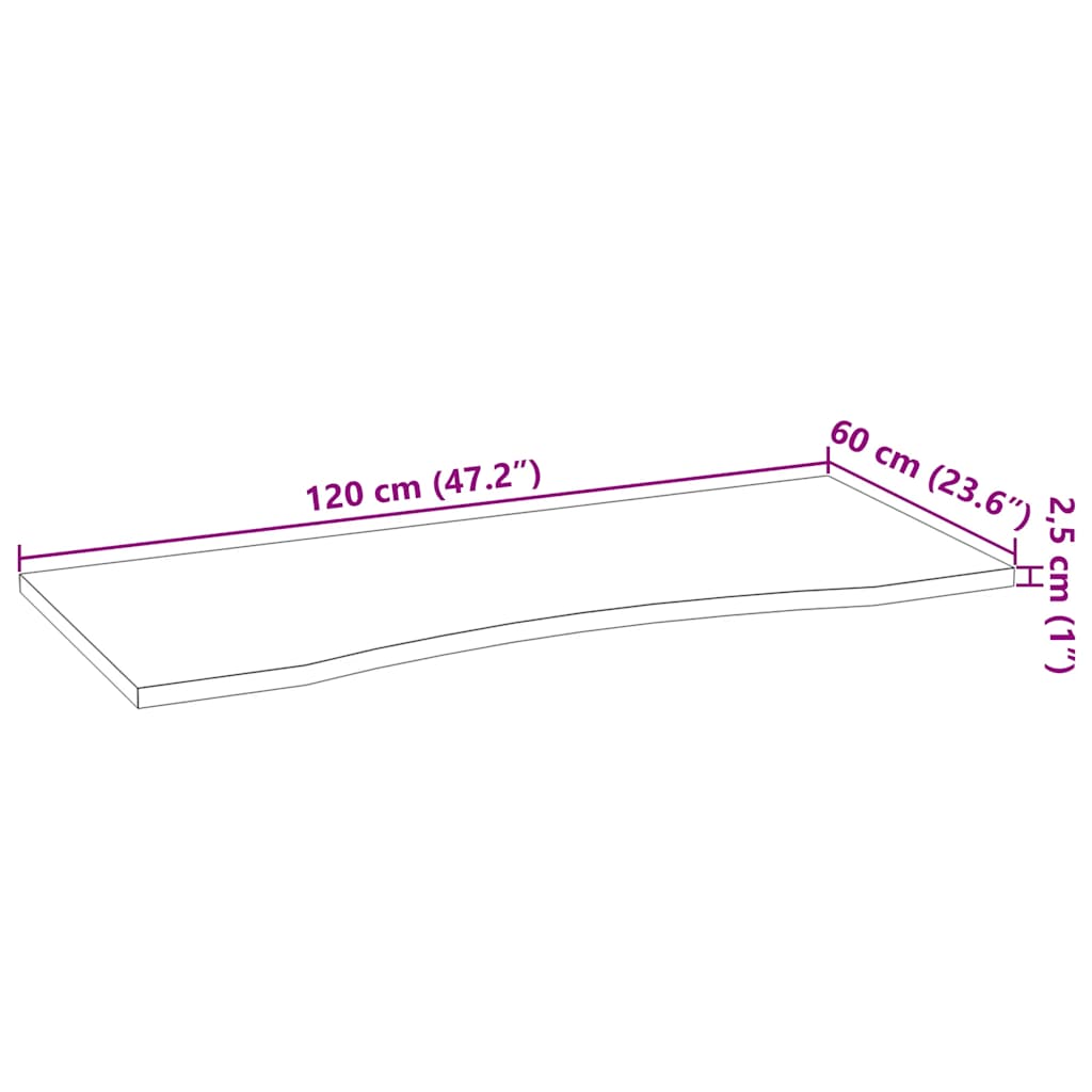 Dessus de bureau marron foncé bois chêne massif rectangulaire - XIOS
