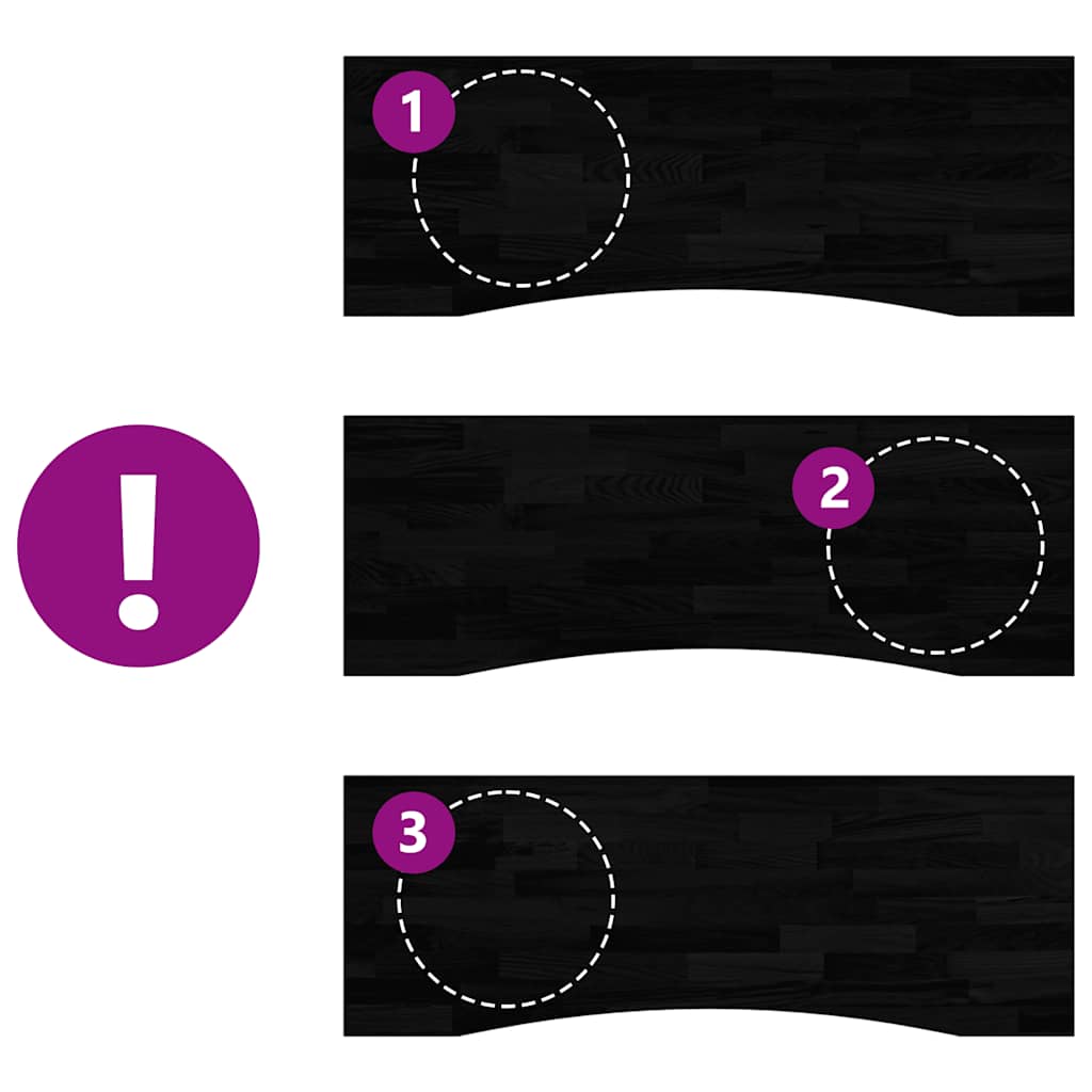 Dessus de bureau marron foncé bois chêne massif rectangulaire - XIOS