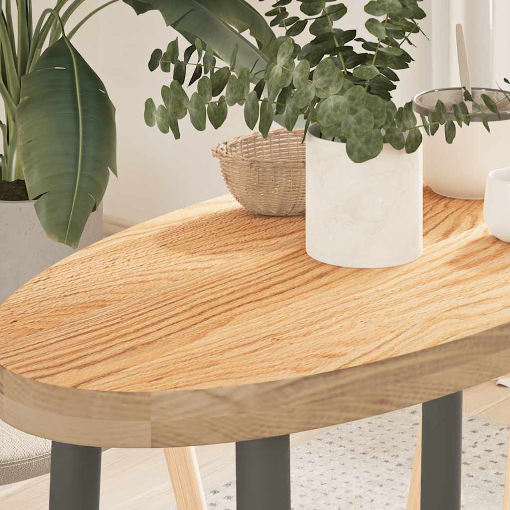 Dessus de table 80x40x4 cm bois de chêne massif ovale - XIOS