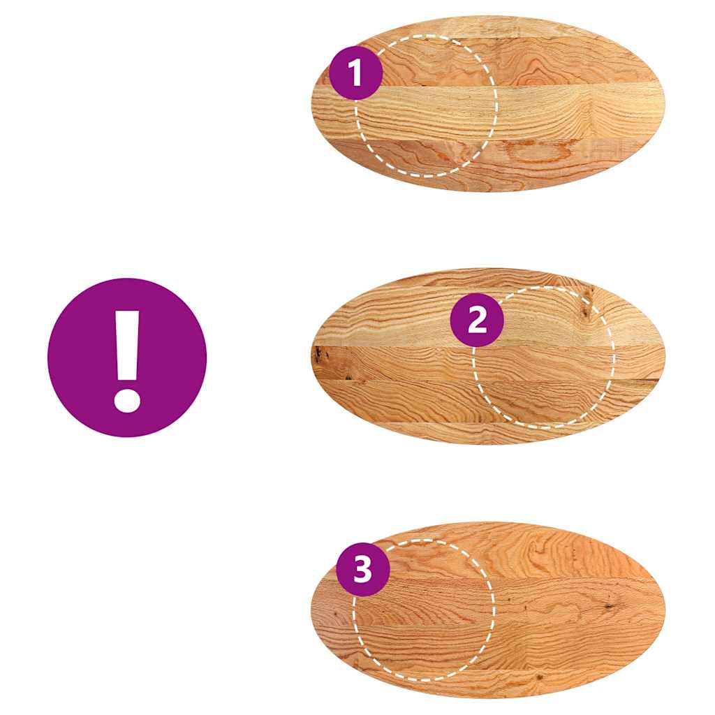 Dessus de table 120x60x4 cm bois de chêne massif ovale - XIOS
