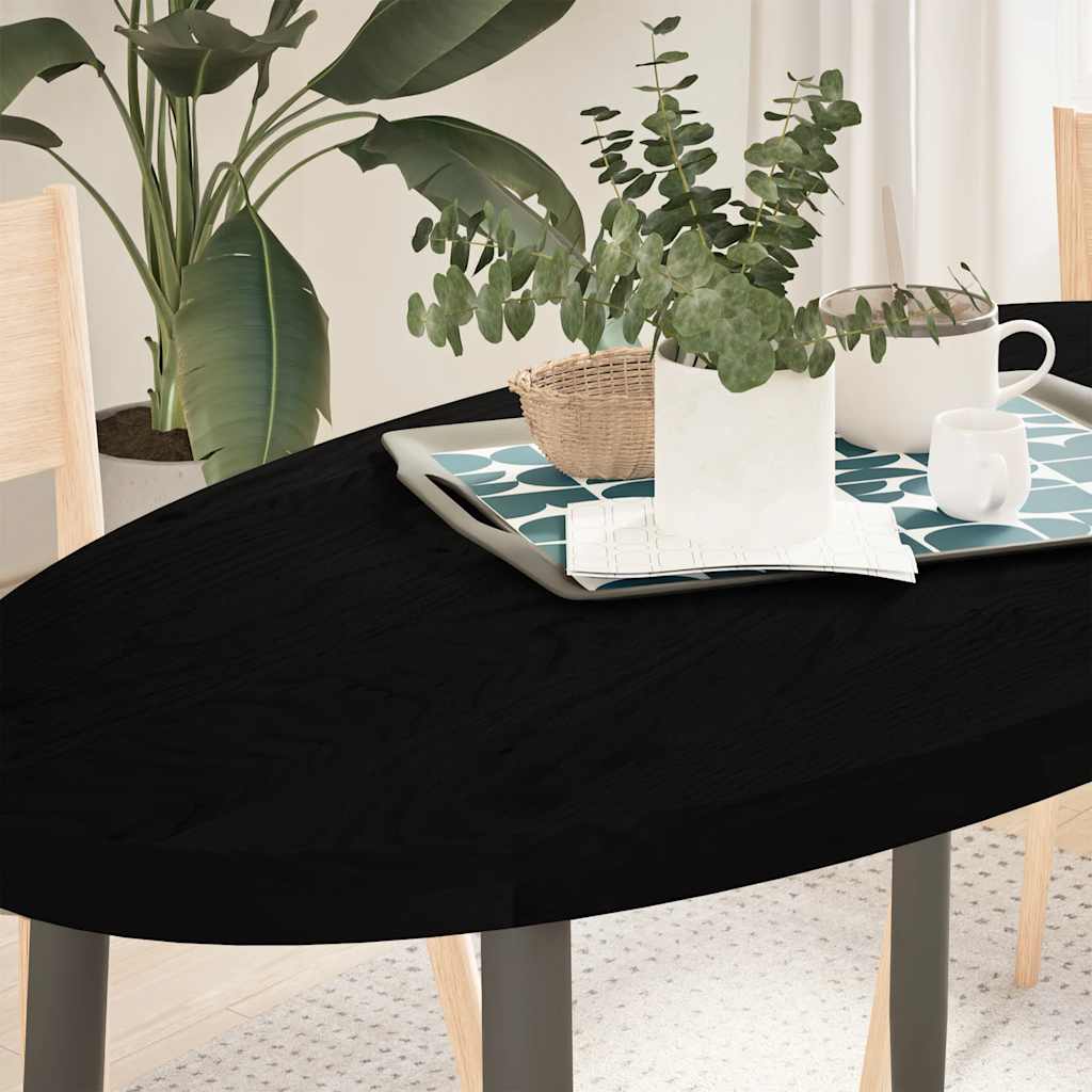 Dessus de table marron foncé 120x60x4cm bois chêne massif ovale - XIOS
