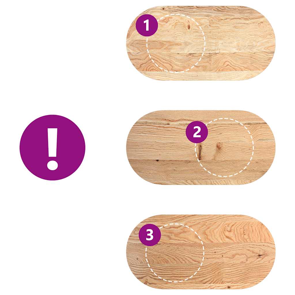Dessus de table 120x60x4 cm bois de chêne massif ovale - XIOS