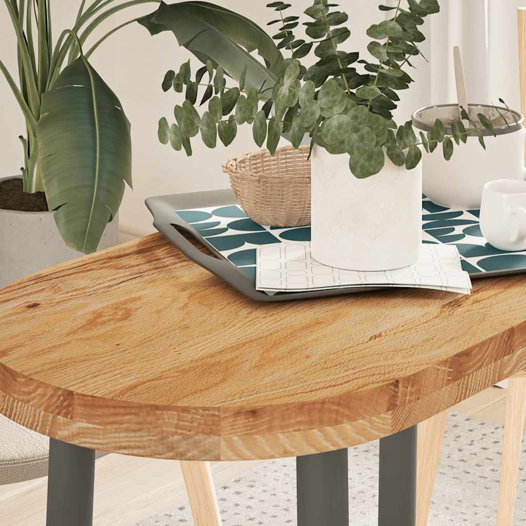 Dessus de table 80x40x4 cm bois de chêne massif ovale - XIOS