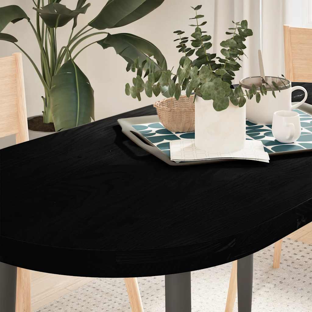 Dessus de table marron foncé 120x60x4cm bois chêne massif ovale - XIOS