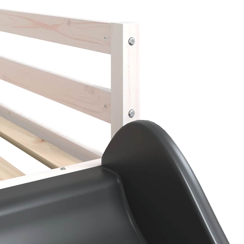 Lit superposé sans matelas avec toboggan et rideaux 90x200 cm - XIOS
