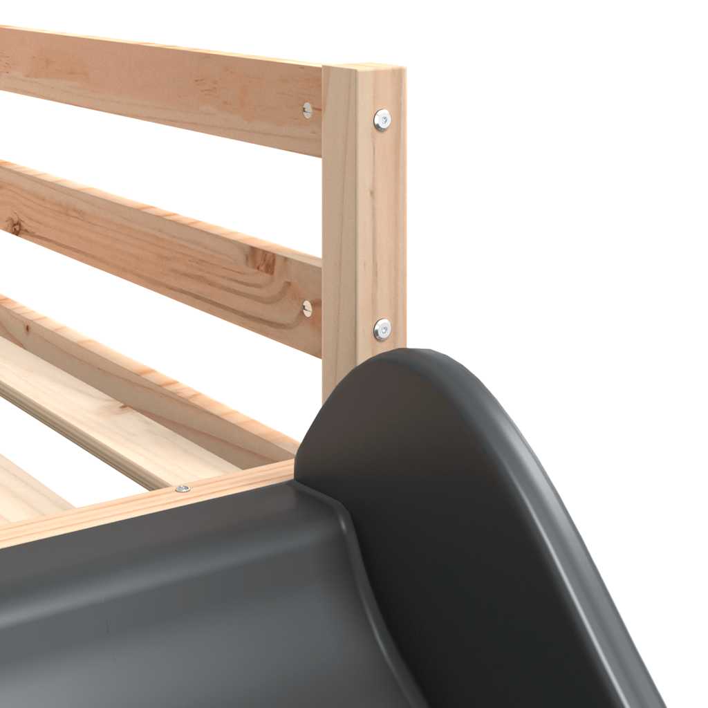 Lit superposé sans matelas avec toboggan et rideaux 80x200 cm - XIOS