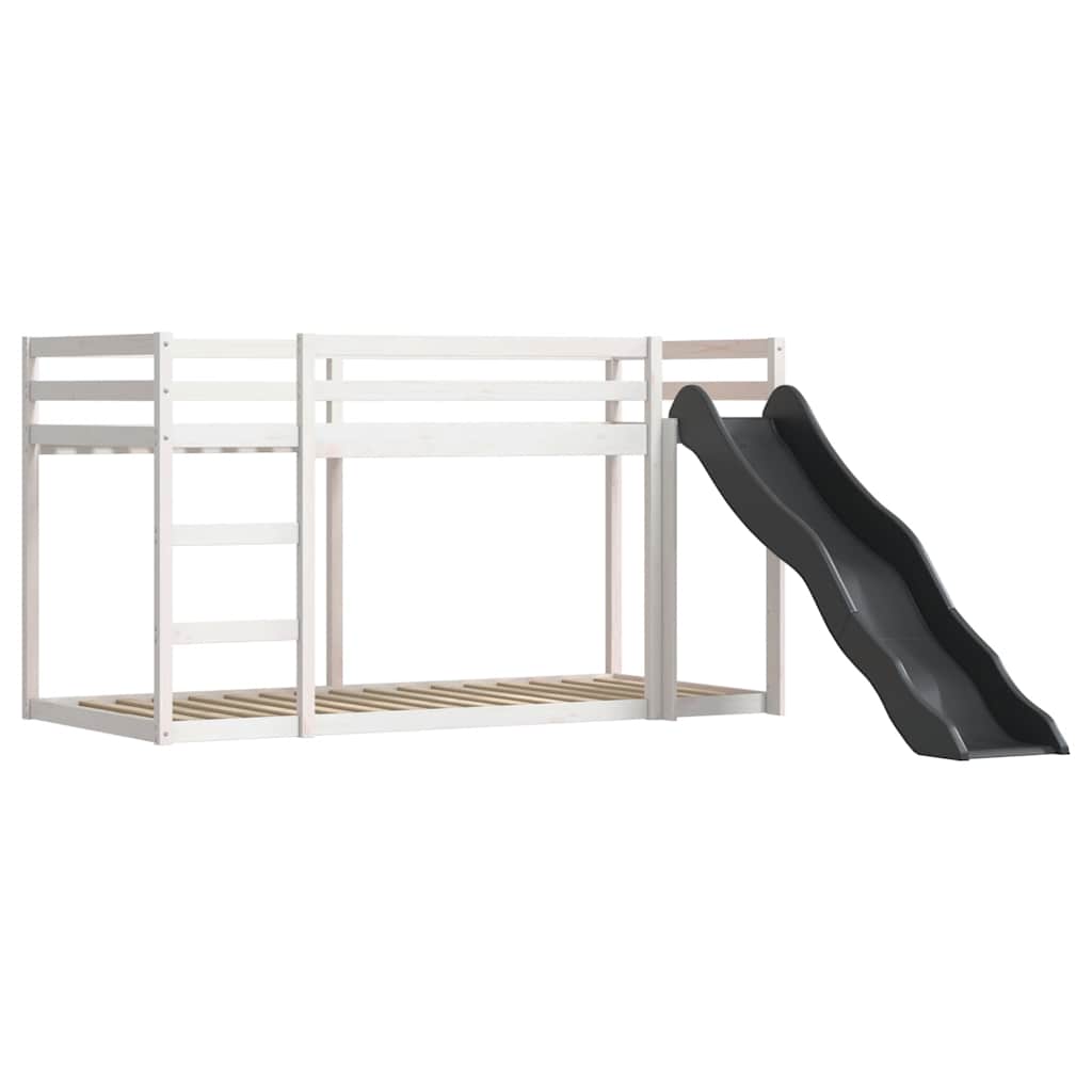Lit superposé sans matelas avec toboggan et rideaux 90x200 cm - XIOS