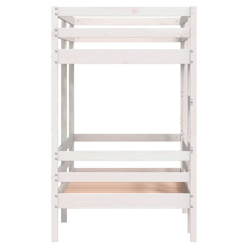 Lit superposé sans matelas blanc 80x200 cm bois de pin massif - XIOS